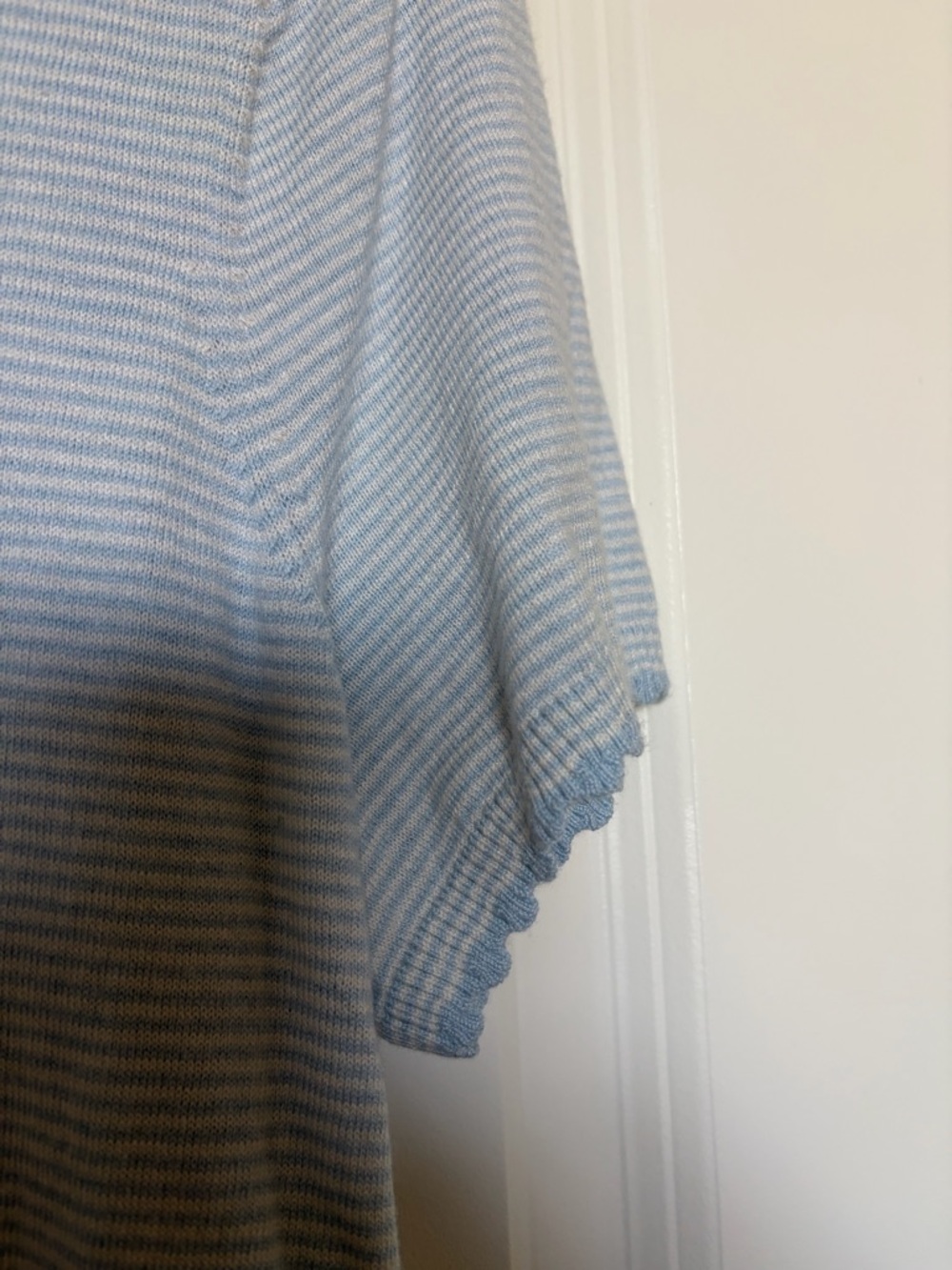 Lauren- Ralph Lauren Light Blue & White Striped Knit Tee - Picture 7 of 8